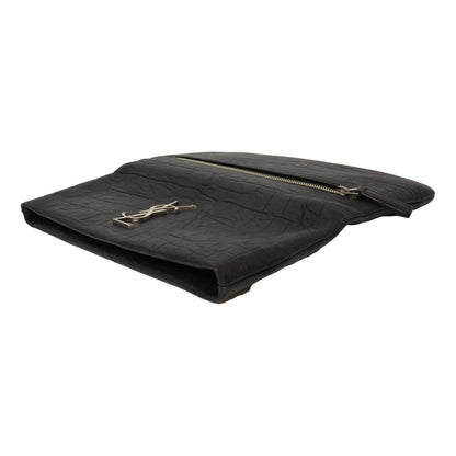 Saint Laurent West Hollywood Black Leather Croc Embossed Clutch 601313