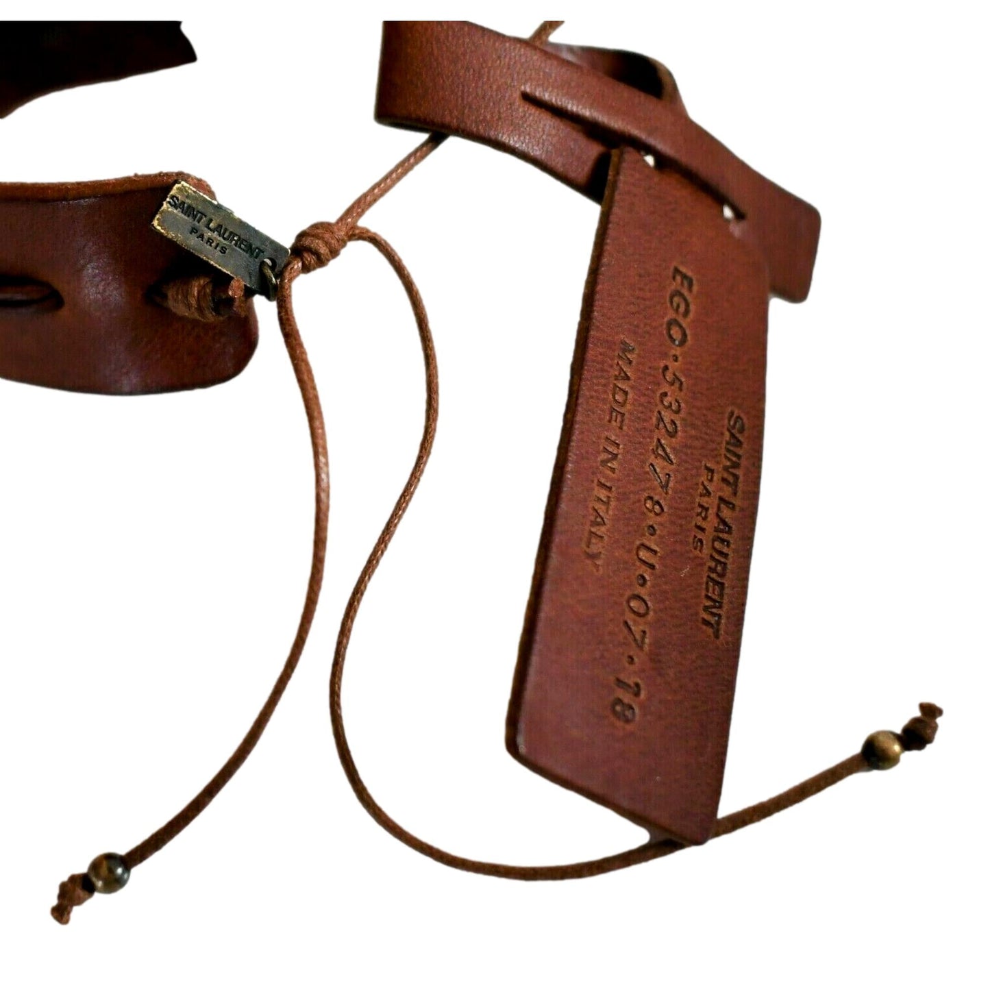 Saint Laurent YSL Bracelet Giglio Dark Brown 532478