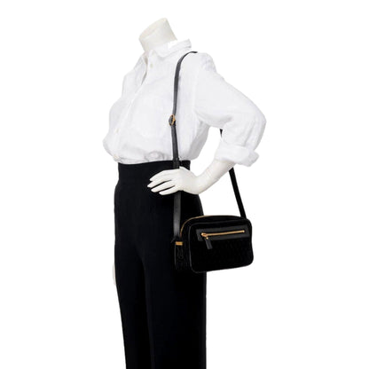 Saint Laurent YSL King Palm Suede Monogram Black Cross Body Bag