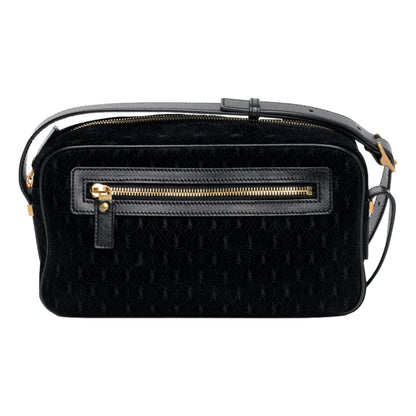 Saint Laurent YSL King Palm Suede Monogram Black Cross Body Bag