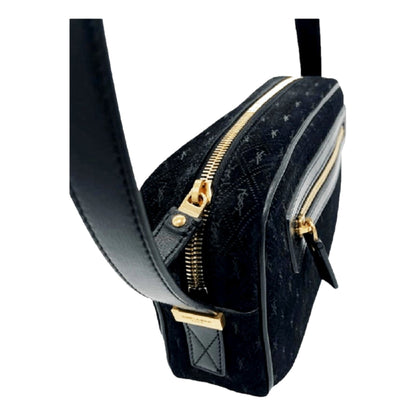 Saint Laurent YSL King Palm Suede Monogram Black Cross Body Bag