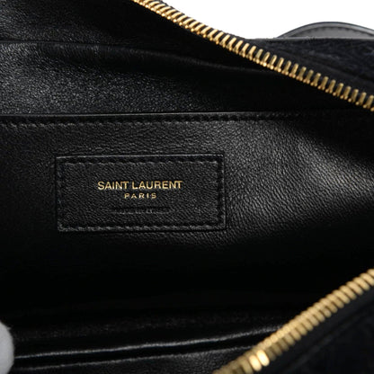 Saint Laurent YSL King Palm Suede Monogram Black Cross Body Bag