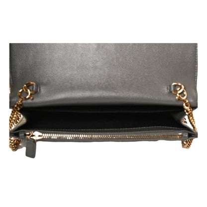 Saint Laurent YSL Pebble Gray Quilted Leather Monogram Crossbody 377828