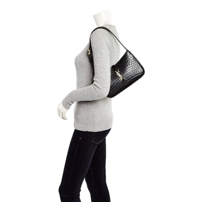 Saint Laurent YSL Sac Hobo Cocco Print Black Bag