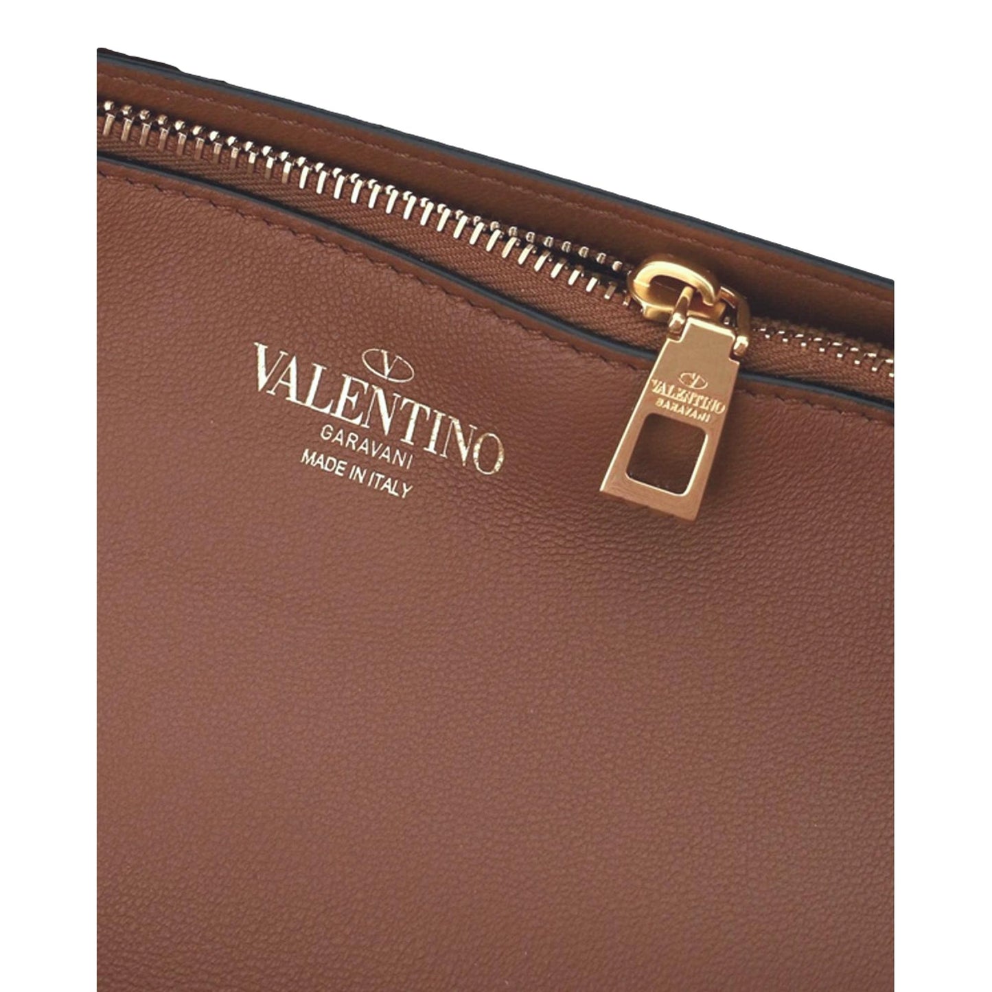 Valentino Garavani Stud Sign V Logo Brown Crossbody Bag