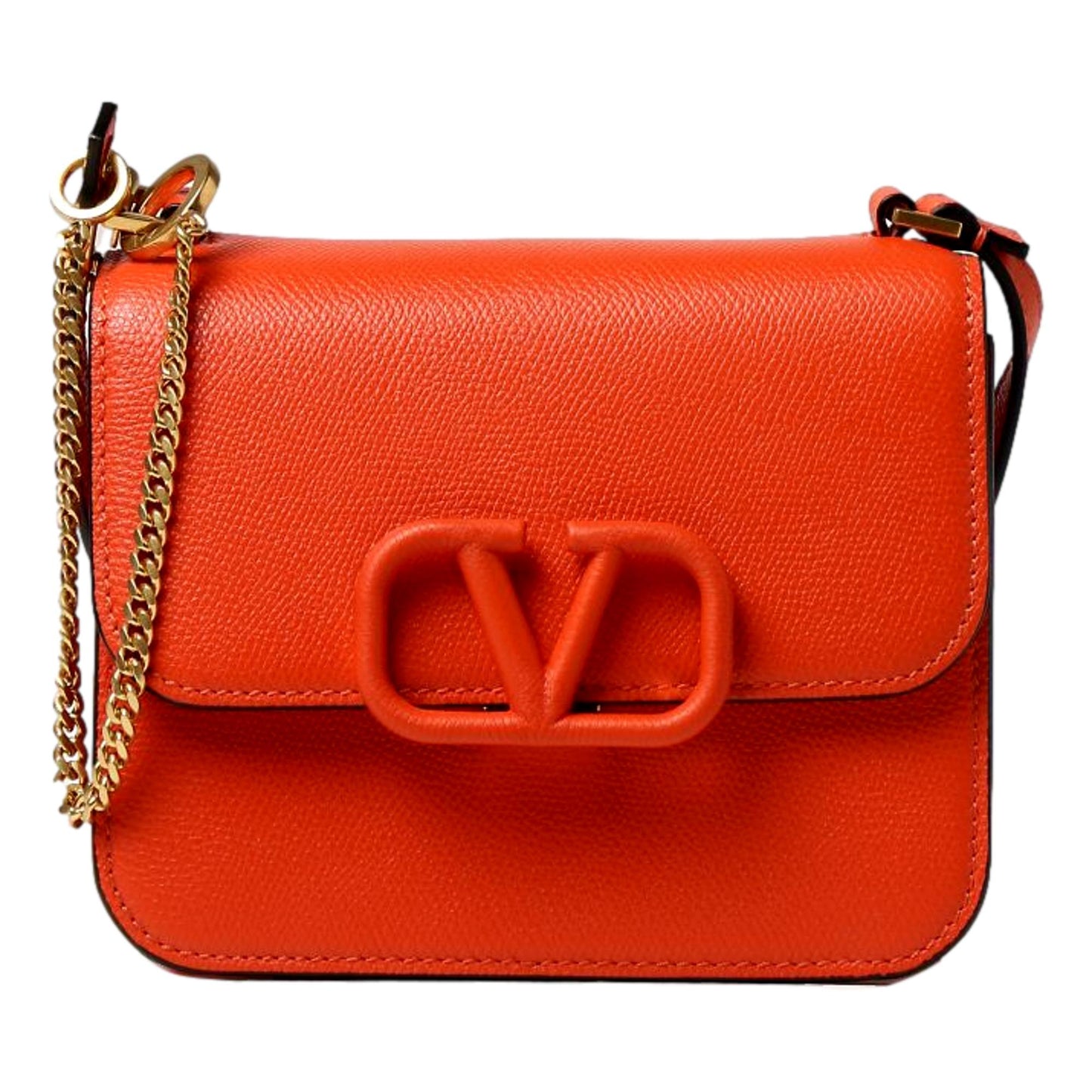 Valentino Garavani VSling 2 Way Orange Leather Crossbody Bag