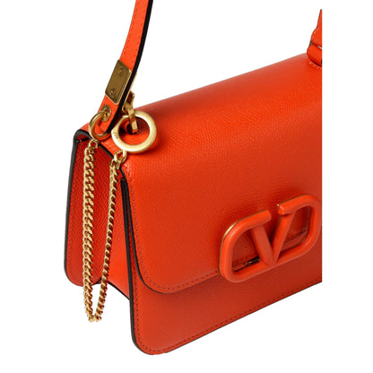 Valentino Garavani VSling 2 Way Orange Leather Crossbody Bag