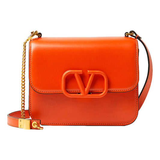 Valentino Garavani VSling 2 Way Orange Leather Crossbody Bag