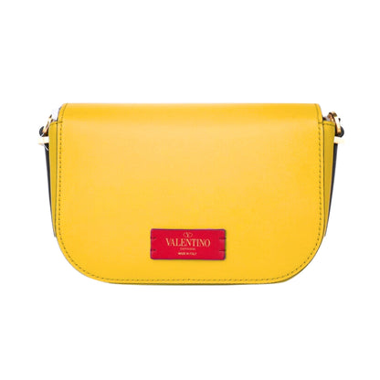 Valentino Garavani VLogo Walk Small Crossbody Bag Yellow Calf Leather