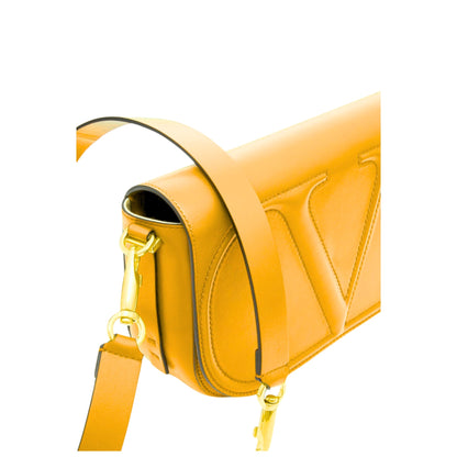 Valentino Garavani VLogo Walk Small Crossbody Bag Yellow Calf Leather