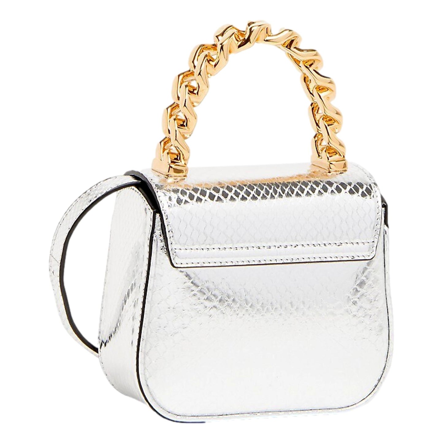 Versace La Medusa Ayers Silver Python Print Mini Top Handle Crossbody Bag
