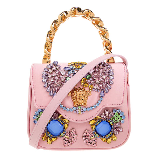 Versace La Medusa Crystal Silk Mini Top Handle Crossbody Bag