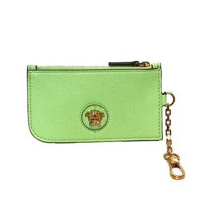 Versace La Medusa Green Vitello Card Case Key Chain