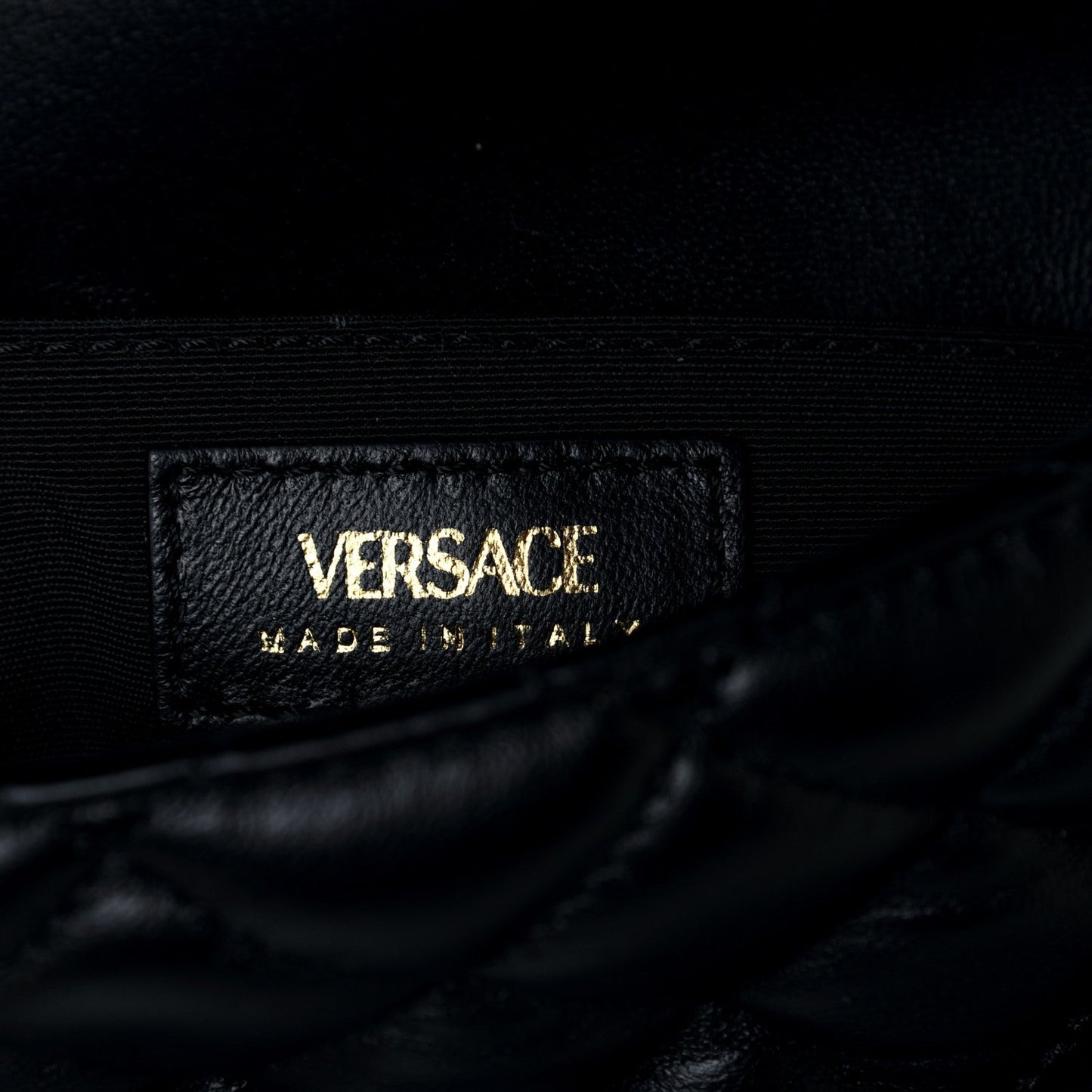 Versace Medusa Nappa Quilted Black Leather Chain Crossbody DBFI163S