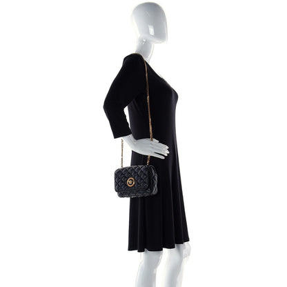 Versace Medusa Nappa Quilted Black Leather Chain Crossbody DBFI163S